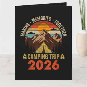 Retro Zonsondergang Familie Camping Trip 2026 Kaart
