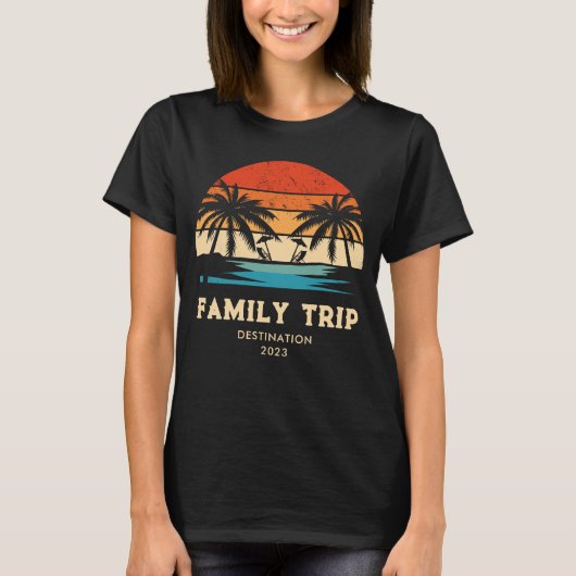 Retro zonsondergang familie reis vakantie Matching T-shirt (Voorkant)