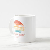 Retro zonsondergang Familiereis Strand Palm Tree M Koffiemok (Voorkant links)