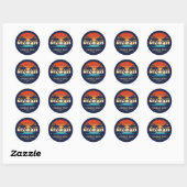 Retro zonsondergang Familiereis Strand Palm Tree M Ronde Sticker (Vel)