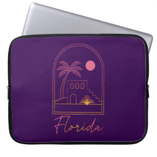 Retro Zonsondergang Florida Sfeer Laptop Sleeve
