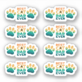 Retro Zonsondergang Foto Vaderdag Beste Kattenpapa Sticker