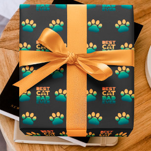 Retro Zonsondergang Foto Vaderdag Beste Kattenvade Cadeaupapier