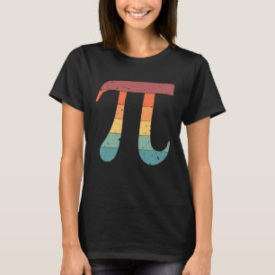  Retro Zonsondergang gekleurd PI symbool Mathemati T-shirt