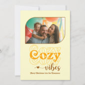 Retro Zonsondergang Gezellige Sfeer Alleen Kerst F Feestdagenkaart (Voorkant)