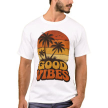 Retro Zonsondergang Goede Vibes Grafische T-Shirt