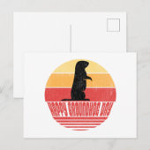 Retro Zonsondergang Groundhog Day Briefkaart (Voorkant / Achterkant)