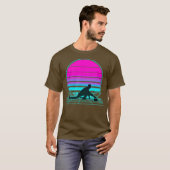  Retro Zonsondergang Het krullen T-shirt (Voorkant volledig)