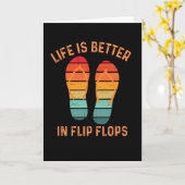 Retro zonsondergang - Het leven is beter in teensl Kaart (Gele Bloem)