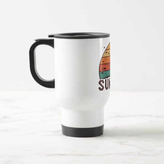 Retro Zonsondergang Horizon Grafische Mok (Links)