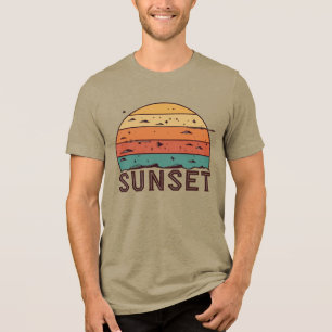 Retro Zonsondergang Horizon Grafische T-Shirt
