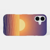 Retro Zonsondergang Horizon iPhone 16 Hoesje (Achterkant horizontaal)