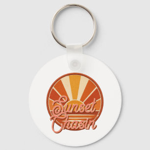RETRO Zonsondergang Jagen Strand Sfeer Sleutelhanger