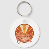 RETRO Zonsondergang Jagen Strand Sfeer Sleutelhanger (Achterkant)