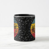 Retro zonsondergang koffie gepersonaliseerde mok (Midden)