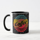Retro zonsondergang koffie gepersonaliseerde mok (Links)