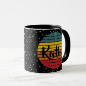 Retro zonsondergang koffie gepersonaliseerde mok (Voorkant rechts)