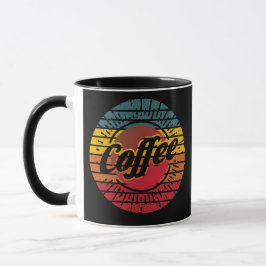 Retro zonsondergang koffie persoonlijke mok