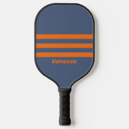 Retro Zonsondergang Kust Drie Strepen Naam Pickleball Paddle