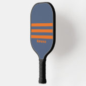 Retro Zonsondergang Kust Drie Strepen Naam Pickleball Paddle (Links)