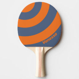 Retro Zonsondergang Kustlijn Drie Cirkel Streep & Tafeltennisbatje