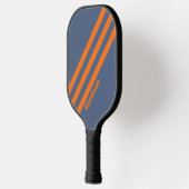 Retro Zonsondergang Kustlijn Drie Strepen met Naam Pickleball Paddle (Links)