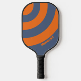 Retro Zonsondergang Kustlijn DrieCirkel Streep met Pickleball Paddle
