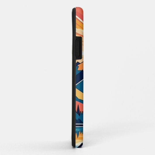 Retro Zonsondergang Landschap Gepersonaliseerd Case-Mate iPhone Case (Achterkant/rechts)