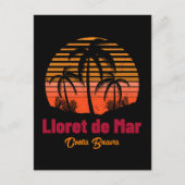 Retro Zonsondergang Lloret de Mar Spanje Vakantie Briefkaart (Voorkant)