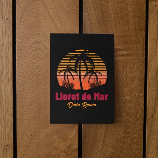 Retro Zonsondergang Lloret de Mar Spanje Vakantie Briefkaart