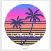 Retro zonsondergang mailbox sticker (Vel)