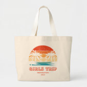 Retro zonsondergang Meisjes reis bachelorette Matc Grote Tote Bag (Voorkant)