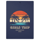 Retro zonsondergang Meisjes reis bachelorette Matc Klembord (Achterkant)