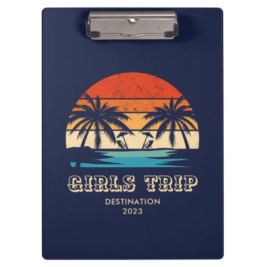 Retro zonsondergang Meisjes reis bachelorette Matc Klembord (Voorkant)