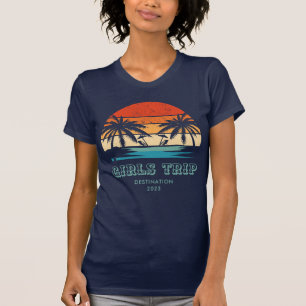 Retro zonsondergang Meisjes reis bachelorette Matc T-shirt