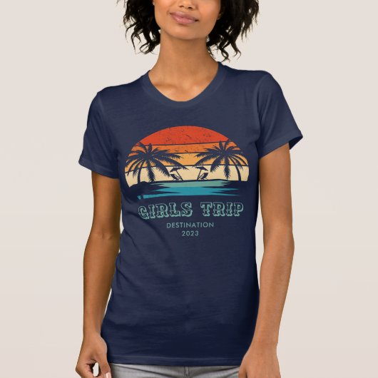 Retro zonsondergang Meisjes reis bachelorette Matc T-shirt (Voorkant)