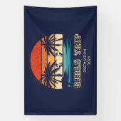 Retro zonsondergang Meisjes reis vrijgezellenfeest Spandoek (Verticaal)