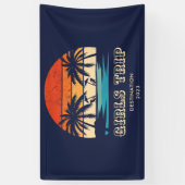 Retro zonsondergang Meisjes reis vrijgezellenfeest Spandoek (Verticaal)