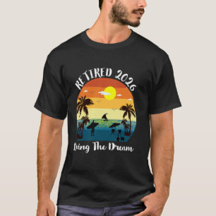 Retro Zonsondergang Met Pensioen 2026 Leef De Droo T-shirt