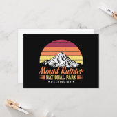 Retro Zonsondergang Mount Rainier Washington Illus Kaart (Voorkant / Achterkant in situ)