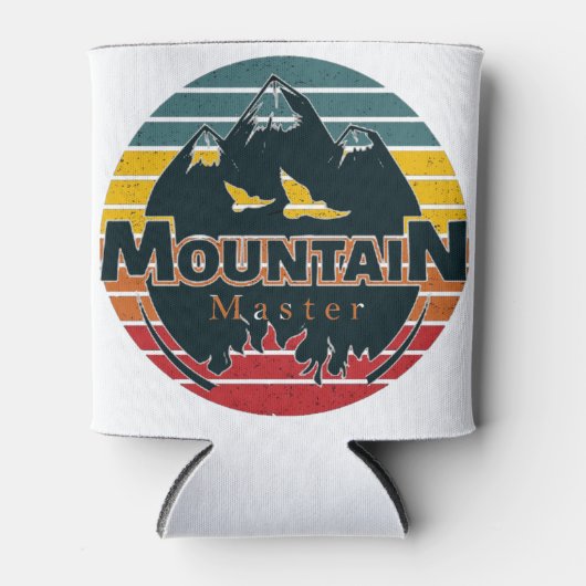 Retro zonsondergang Mountain master Blikjeskoeler (Voorkant)