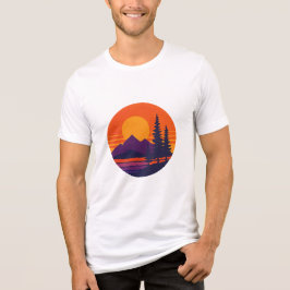 Retro Zonsondergang Natuur Vibes | Vintage 80s Est Tri-Blend Shirt