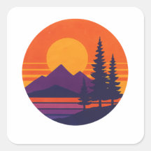 Retro Zonsondergang Natuur Vibes | Vintage 80s Est