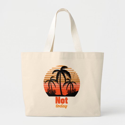 Retro Zonsondergang - Niet vandaag Grote Tote Bag (Voorkant)