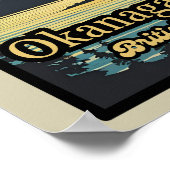 Retro zonsondergang Ogopogo de Okanagan Lake Monst Poster (Hoek)