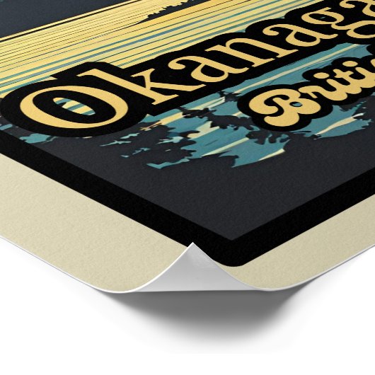 Retro zonsondergang Ogopogo de Okanagan Lake Monst Poster (Hoek)