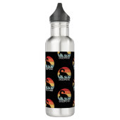 Retro zonsondergang Ogopogo de Okanagan Lake Monst Waterfles (Links)