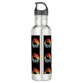 Retro zonsondergang Ogopogo de Okanagan Lake Monst Waterfles (Achterkant)