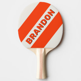 Retro Zonsondergang Oranje Drie Dikke Strepen met Tafeltennisbatje