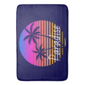 Retro zonsondergang Paradijs Badmat (Voorkant Verticaal)